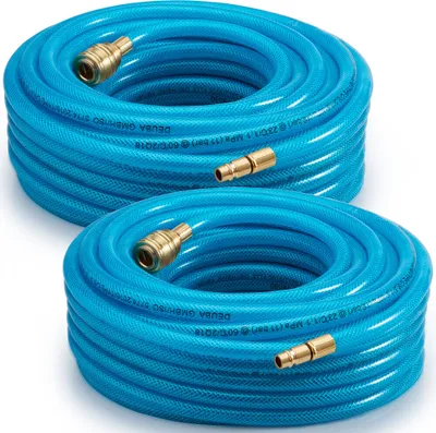 Image de 2x Tuyau à air comprimé 15m max 15 bar raccord rapide 1/4" épaisseur 3mm tuyau pour appareils pneumatiques bricolage atelier