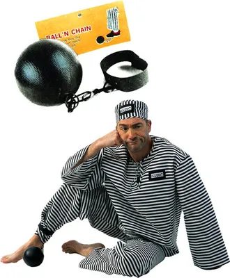 Produktbild von Kugel mit Kette 30 cm – Kostüm-Accessoire für Sträfling, Gefangener & Fasching