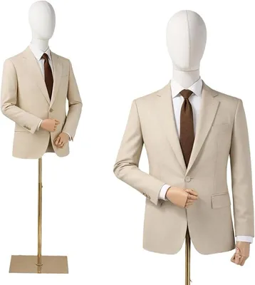 Imagen del producto de Maniquí masculino ajustable, de 160 a 212 cm, maniquí para escaparate, torso