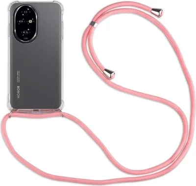 Produktbild von Handykette für Honor 200 Handyhülle mit Band Case Hülle mit Kordel Handy Tasche in Rosa