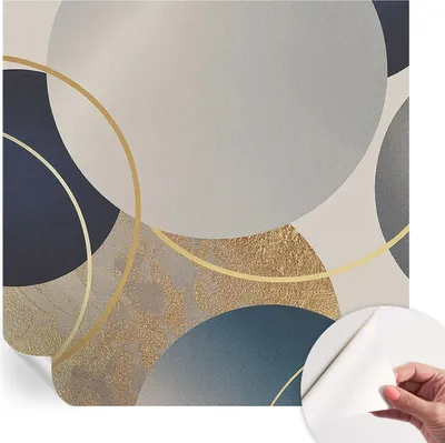 Produktbild von Selbstklebende Wandtapete - Dekorative Tapete für Wohnzimmer - Klebefolie für Wandbilder - Tapetenfolie für Wanddekoration - 250x250 cm - Kreative Kreise