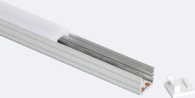Produktbild von Aluminiumprofil Aufbau 12x12 mit für LED Streifen bis 8 mm Aluminium 2 m Weiß transluzent