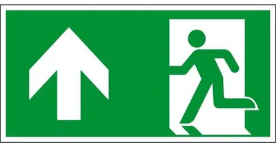 Produktbild von Dreifke® Schild I Rettungszeichen Rettungsweg geradeaus, Aluminium, 400x200mm...