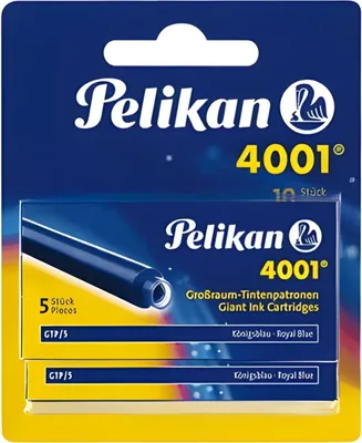 Obrázok produktu pre Atramentové náplne Pelikan 4001 pre plniace pero kráľovská modrá 4x 5 ks.