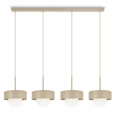 Produktbild von Luxolar - LED Pendelleuchte 4-flammig Beige-Grau G9 15W - Hängelampe für Wohnzimmer, Küchen - Modern Loft Style