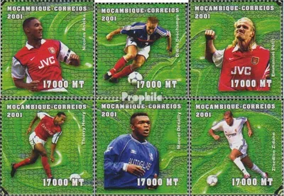Produktbild von Briefmarken Mosambik 2001 Mi 1956-1961 (kompl.Ausg.) postfrisch Fußball-EM