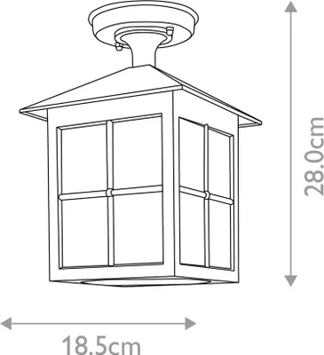 Produktbild von Elstead Winchester Außen-Deckenleuchte E27 28cm Schwarz IP43