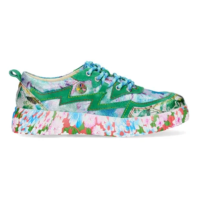 Produktbild von LAURA VITA Sneaker Soleno 06 vert mit leichter bedruckter Sohle grün-blau multi Ledermix Weite G Grösse 41 EU