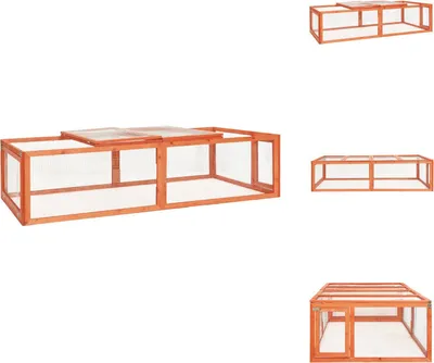 Image de vidaXL Clapier à lapins 183x90x46,5 cm Sapin massif - Habitats & Enclos pour petits animaux