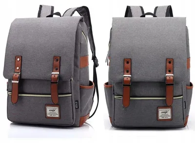 Produktbild von Oxford Schulrucksack Laptop 15,6 Zoll Grau Vintage