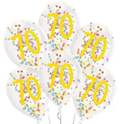 Obrázok produktu pre Balón „Confetti Birthday“ | 6 ks / Ø 27,5 cm Variant: #70