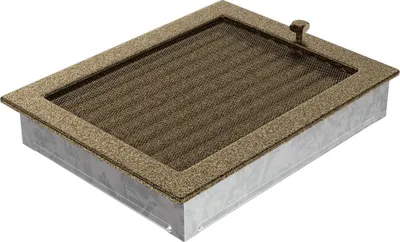 Zdjęcie produktu dla Kratka wentylacyjna kominkowa 22x30 czarno-złota z żaluzją