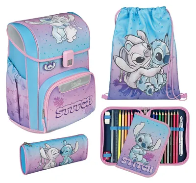 Produktbild von Scooli EasyStart Schulranzen-Set 5-teilig Lilo & Stitch hellblau rosa