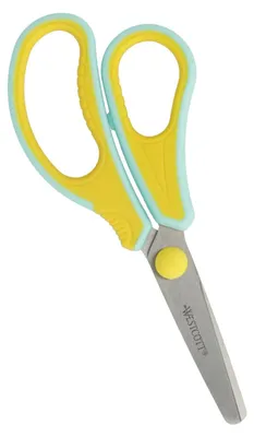 Image de Ciseaux pour enfants Westcott GRIPEEZE, jaune, pour les gauchers | Ciseaux avec manche ergonomique