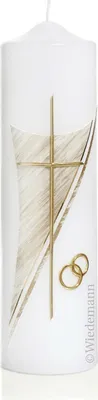 Produktbild von Hochzeitskerze mit Namensverzierung aus hochwertigen Wachsbuchstaben (Nr 7)