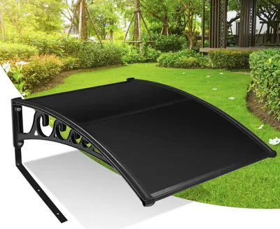 Produktbild von Faziango Schwarze Rasenmäher Garage aus robuster PC-Platte – Mähroboter Dach mit UV-Schutz als stabile Schutzhülle gegen Regen, Hagel und Sonne
