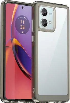 Produktbild von Schutzhülle für Motorola Moto G84 Klar Rückseite Stoßfeste TPU Silikon Bumper Hülle Grau