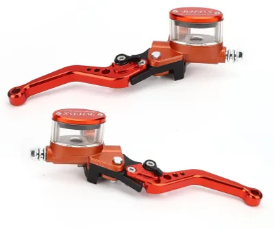 Zdjęcie produktu dla Zestaw dźwigni hamulca i sprzęgła, uniwersalny zbiornik cieczy hamulcowej do motocykla, pompa hydrauliczna, hamulec ręczny 22 mm, pasuje do HONDA