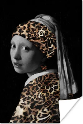 Produktbild von MuchoWow® Poster Das Mädchen mit dem Perlenohrring - Johannes Vermeer - Pantherdruck 60x90 cm - Wanddekoration