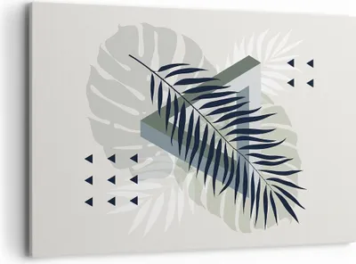 Produktbild von Bild auf Leinwand - Leinwandbild - Einteilig - Monstera Palme Grafik - 100x70cm - Wand Bild - Wanddeko - Wandbilder - Leinwanddruck - Bilder - Wanddekoration - Leinwand bilder - AA100x70-4519