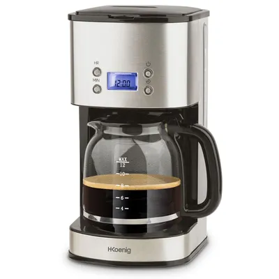 Zdjęcie produktu dla H.Koenig MG30, Przelewowy ekspres do kawy, 1,5 l, 1000 W, Czarny, Stal nierdzewna