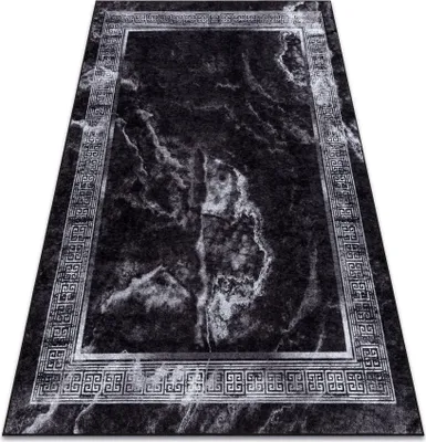 Produktbild von MIRO 51278.810 Waschteppich Marmor, griechisch Anti-Rutsch - schwarz / weiß Schwarz 140x190 cm