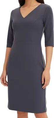 Produktbild von Bonprix Elegantes Etuikleid für Damen mit Kontrastgürtel Grau Größe: L