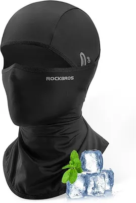Produktbild von ROCKBROS Sturmhaube Herren Damen Atmungsaktiv UV-Schutz Brillenöffnung Schnelltrocknend Schwarz