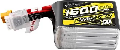 Produktbild von Tattu R-Line Version 6.0 Lipo Akku 1600mAh 160C 6S 22.2V XT60 Plug SQ