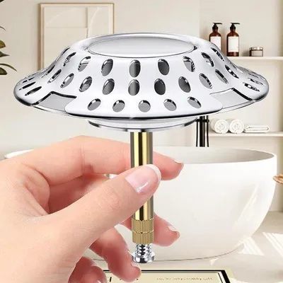 Produktbild von Badewannenstopper mit Haarsieb Messing