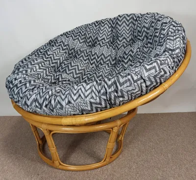 Produktbild von Rattan Papasansessel Papsan 110 cm cm Fb. Honig Polster Stoff California Dream Santana Black