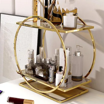 Produktbild von Omgoods – Parfüm-Organizer aus Acryl, 2 Ebenen, kratzfestes Make-up-Aufbewahrungsdisplay für das Badezimmer