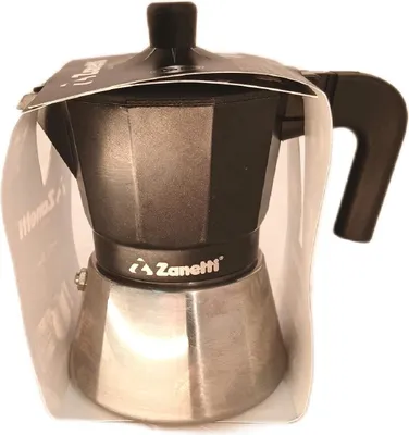 Productafbeelding van Zanetti, espressokoker, inductie, 3 kopjes. Espressokoker met ketel van roestvrij staal en ergonomische handgrepen, geschikt voor inductiekookplaten, inhoud: 3 kopjes