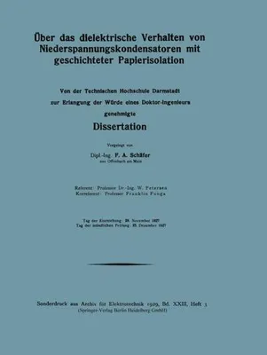 Produktbild von Über das dielektrische Verhalten von Niederspannungskondensatoren mit geschichteter Papierisolation