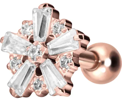 Produktbild von Ohrpiercing Titan Ohrpiercing mit Innengewinde SCHNEEFLOCKE RoséGold Stablänge: 6mm