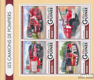 Produktbild von Briefmarken Guinea 2016 Mi 11961-11964 Kleinbogen (kompl. Ausgabe) postfrisch Feuerwehrauto