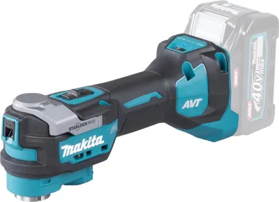 A cordless oscillating multi-tool with a battery attached, shown against a white background.