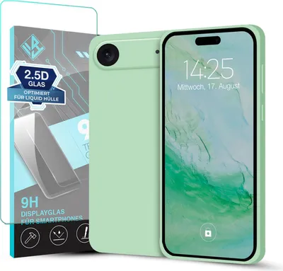 Produktbild von Hülle für Apple iPhone 17 Air mit 9H Displayglas Displayschutz Plus Case Cover Bumper Silikon Softgrip Schutzhülle Farbe: Türkis