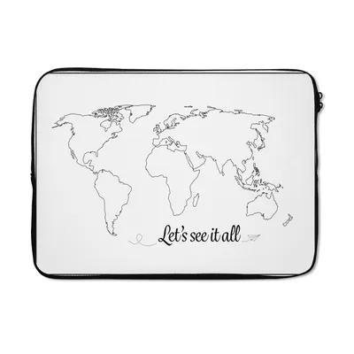 Produktbild von MuchoWow® Laptop Hülle 13 Zoll Weltkarte - Einfach - Zitat - Kinder - Jungen - Mädchen Laptoptasche - Laptophülle - Sleeve - Rundumschutz