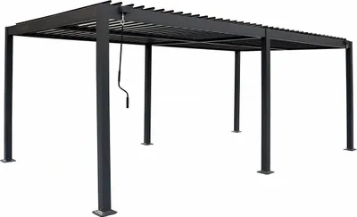 Immagine prodotto di Pergola bioclimatica autoportante Kensington in alluminio - 3 x 6 m - Grigio
