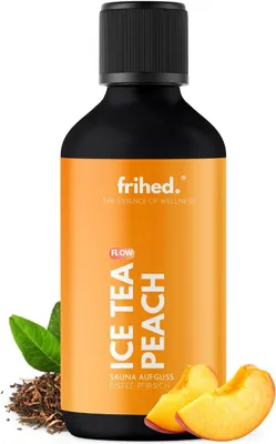 Produktbild von Sonstiges Saunazubehör Saunaaufguss Eistee Pfirsich – hochkonzentriertes Saunaöl Eistee Pfirsich – fruchtig – langanhaltender Duft – Glasflasc