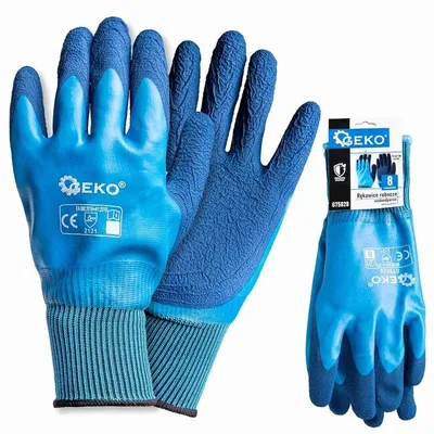 Imagen del producto de Guantes de trabajo, impermeables, talla 8 (poliéster, látex), modelo 63437