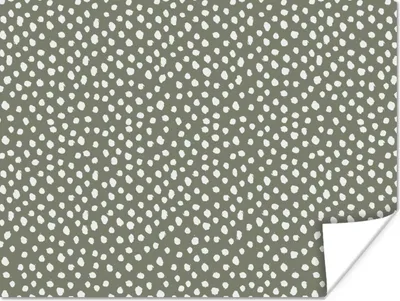 Produktbild von MuchoWow® Poster Polka dots - Grün - Weiß - Muster 160x120 cm - Foto Plakat