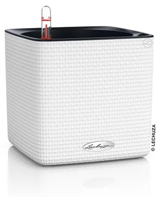 Zdjęcie produktu dla LECHUZA CUBE Color 16, Sadzarka w doniczce, Wolnostojący, Polipropylen (PP), Biały, Wewnętrzna, Czarny