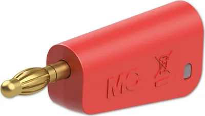 Produktbild von STÄUBLI Einzelstecker, 64.1043-22, 4 mm , rot, 30 V, 32 A / 60 V, 32 A