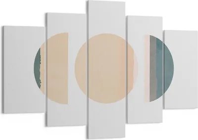 Produktbild von Bild auf Leinwand - Leinwandbild - 5 Teile - Abstraktion Rad Halbkreis - 150x100cm - Wand Bild - Wanddeko - Wandbilder - Leinwanddruck - Bilder - Wanddekoration - Leinwand bilder - EA150x100-4310