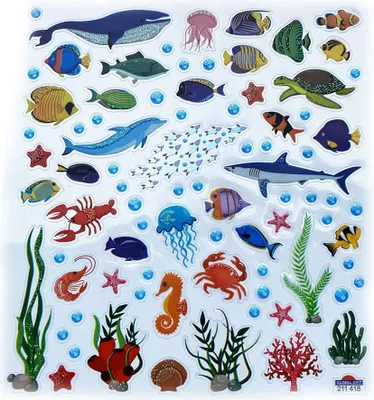 Produktbild von Global Gift Classy Marine Animals Aufkleber Mehrfarbig  Mehrfarbig One Size