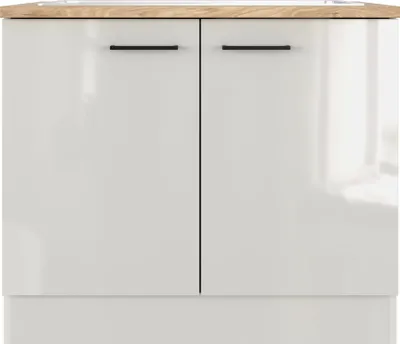 Obrázok produktu pre Kuchynská skrinka s drezom Flex Well Lund 100 x 60 x 85 cm svetlo sivá lesk dymovo sivá matný