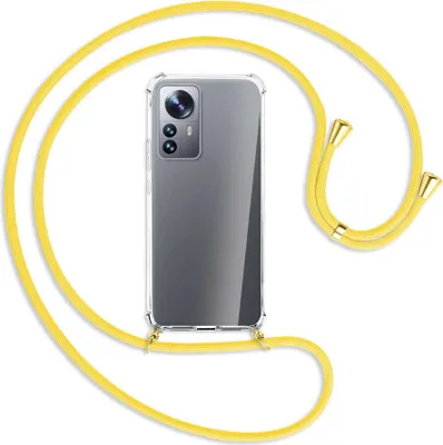 Produktbild von Handykette Backcover-Schutzhülle mit Band (Metall goldfarben) für Xiaomi 12 Pro - gelb