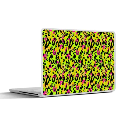 Produktbild von MuchoWow® Laptop Aufkleber Sticker Cover Tiermuster - Muster - Neon - Gelb 40x30 cm - Laptop Dekoration - Selbstklebend